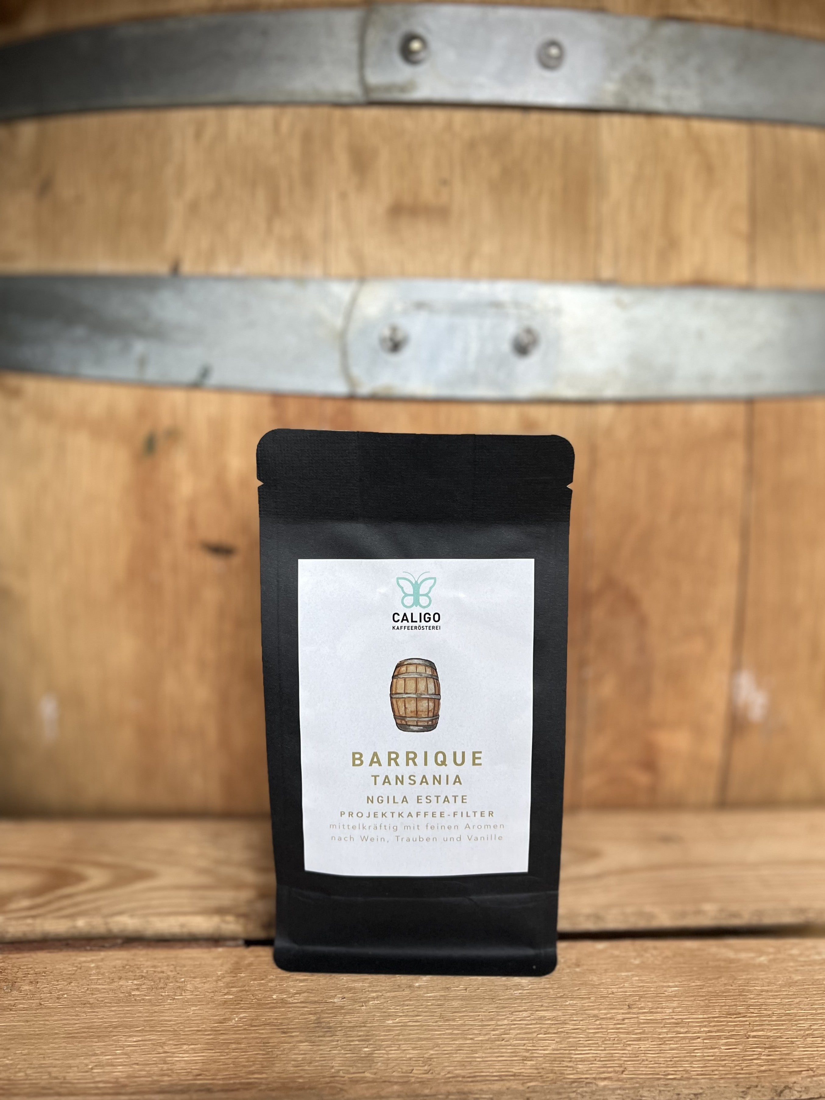 Caligo PROJEKTKAFFEE Barrique Tansania Filterkaffee 100g Bohnen Beere