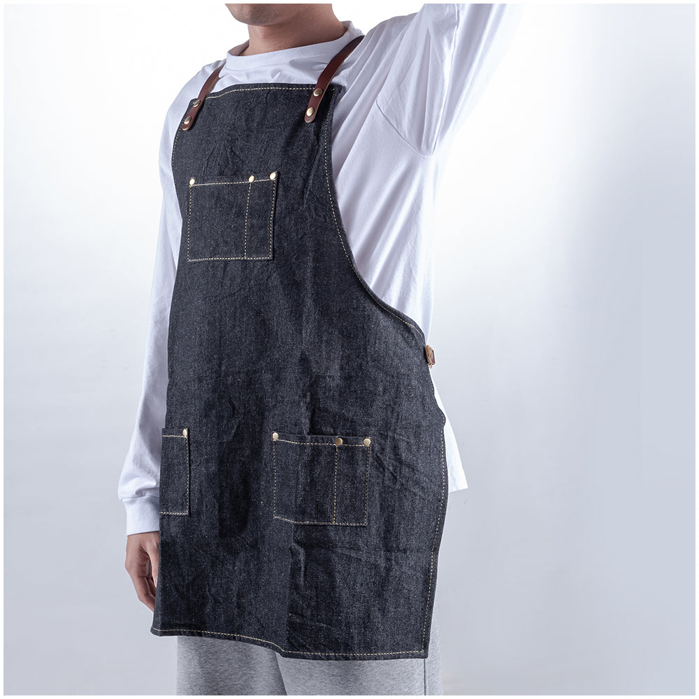 Mondo del Caffè Barista Buddy Schürze Jeans Leder 73x59