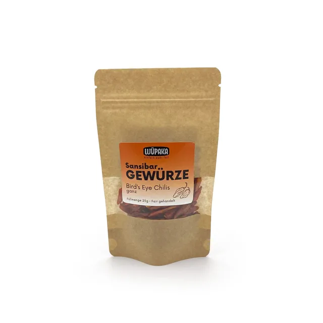 WÜPAKA Gewürze Bird's Eye Chilis 25g extra scharf