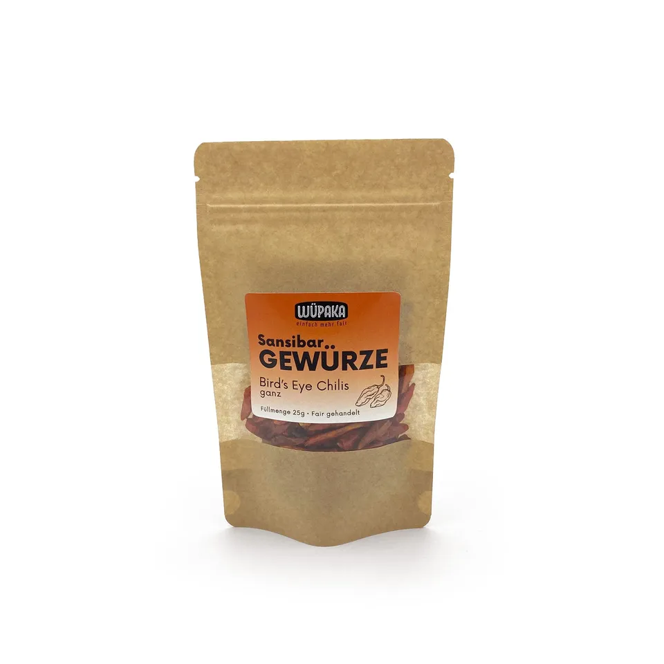 WÜPAKA Gewürze Bird's Eye Chilis 25g extra scharf