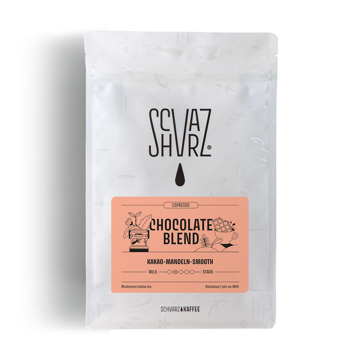 Schvarz Espresso Chocolate Blend Kaffee 350g ganze Bohnen