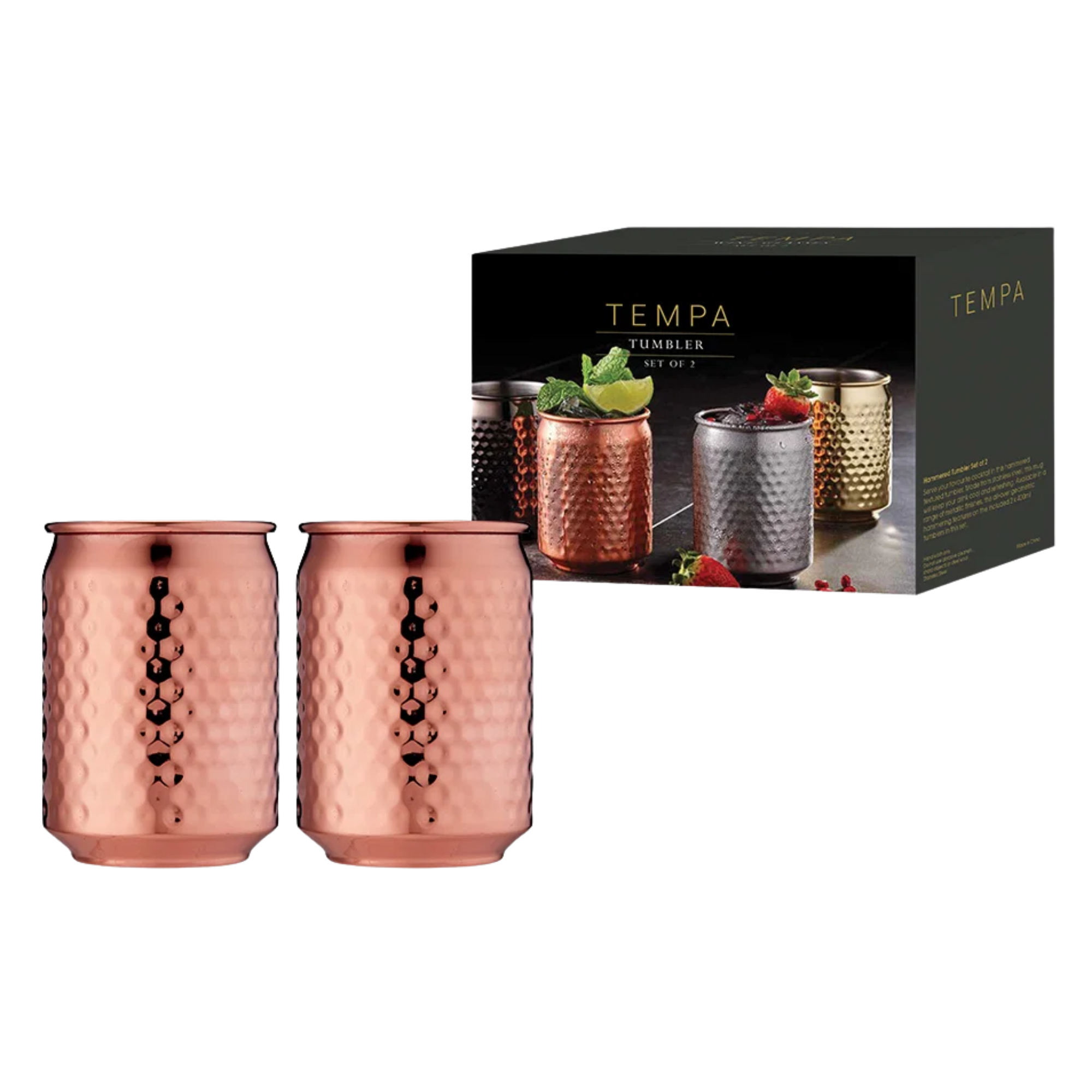 Spencer Hammered Tumbler Edelstahl 400 ml 2er-Set Gold