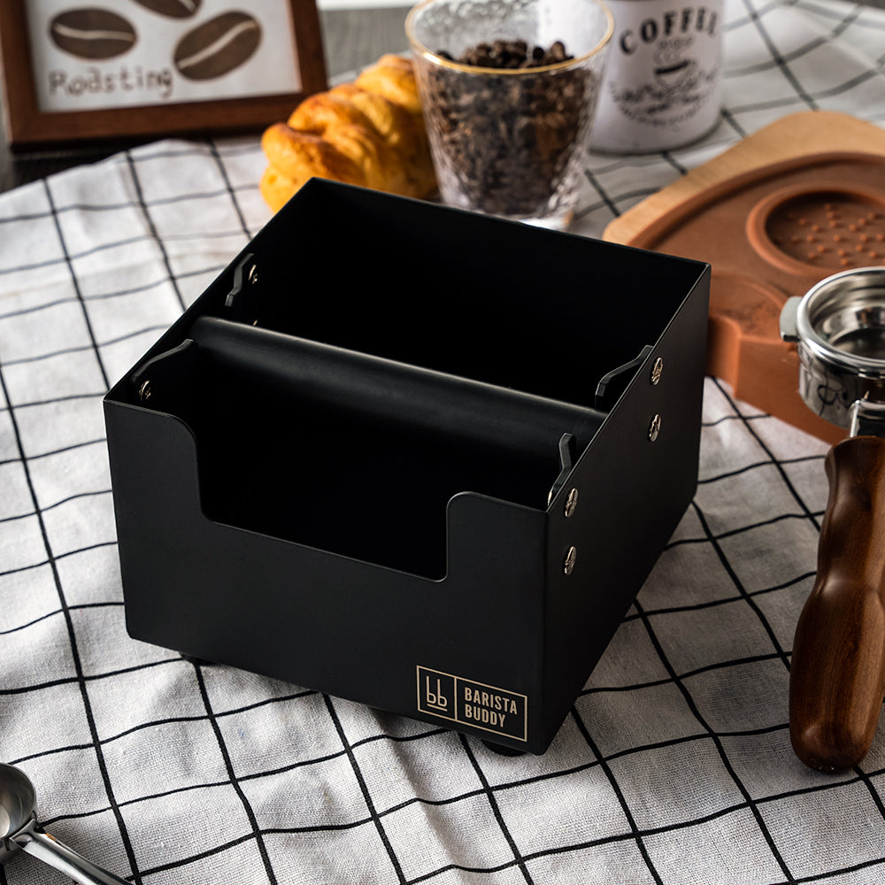 Mondo del Caffè Zubehör Abschlagkasten Knockbox Schwarz Matt 16 cm