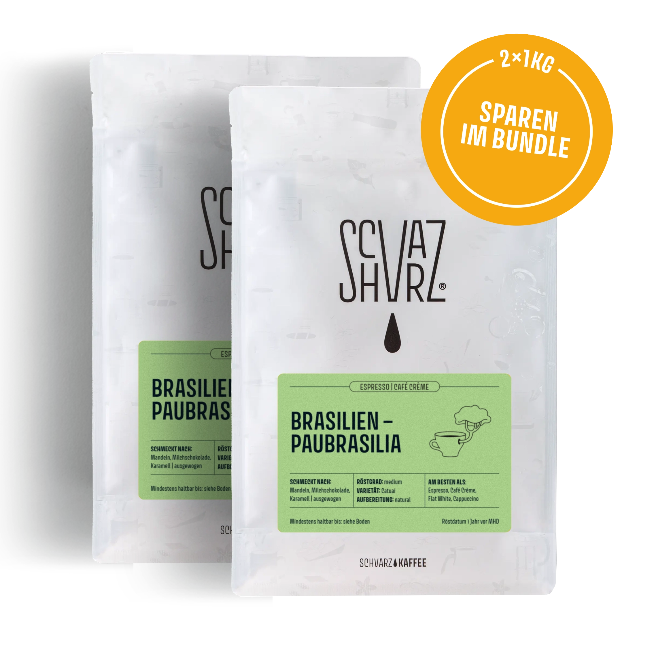 Schvarz FILTER Paubrasilia Filterkaffee 350 g ganze Bohne nussig