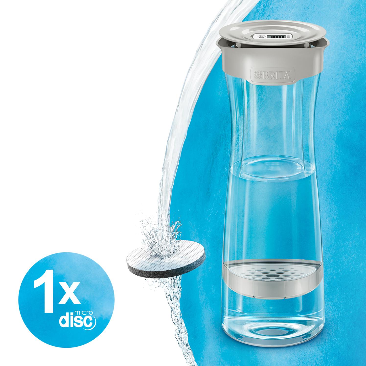 BRITA Wasserkaraffe Tischwasserfilter Soft Grey 1,3 Liter