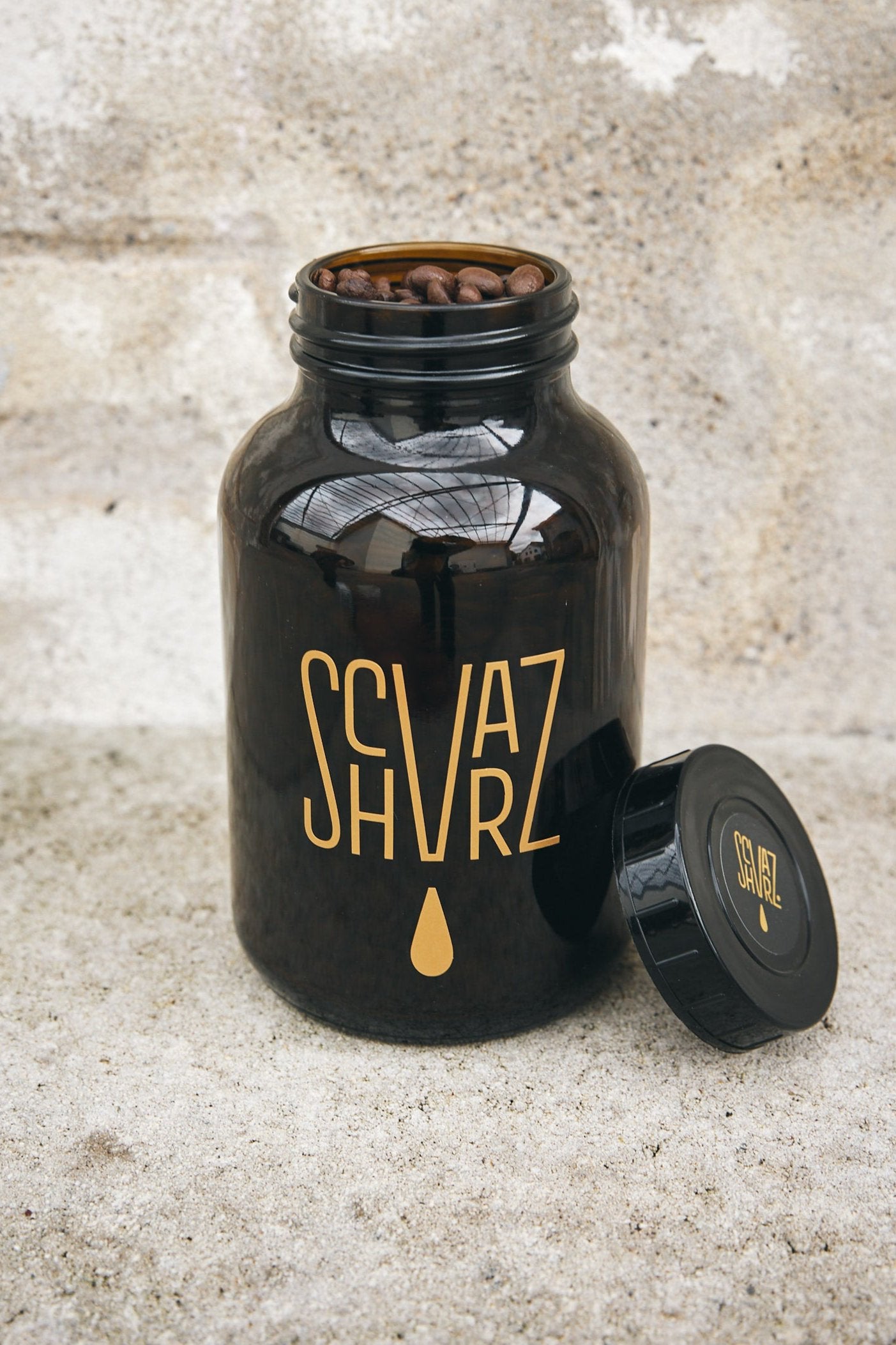 Schvarz Apotheker-Glas Kaffeeglas 1000 ml Aufbewahrung
