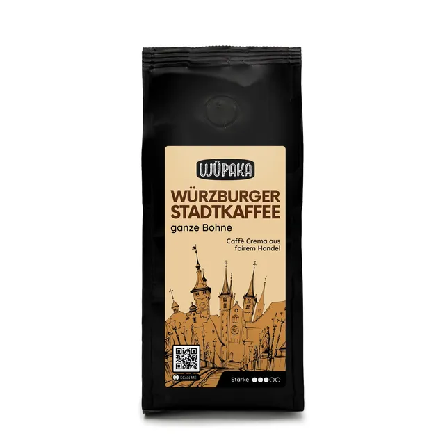 Würzburger Stadtkaffee WÜPAKA Kaffee 250g ganze Bohne fair