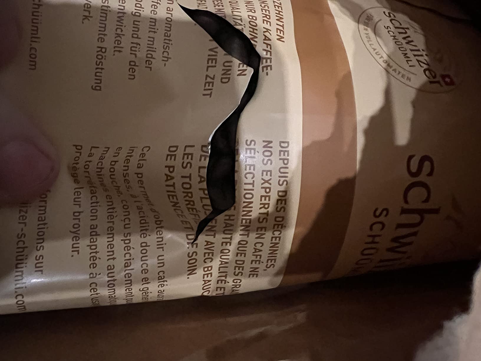 Schwiizer Schüümli Crema Mild Kaffeebohnen 1 kg Arabica